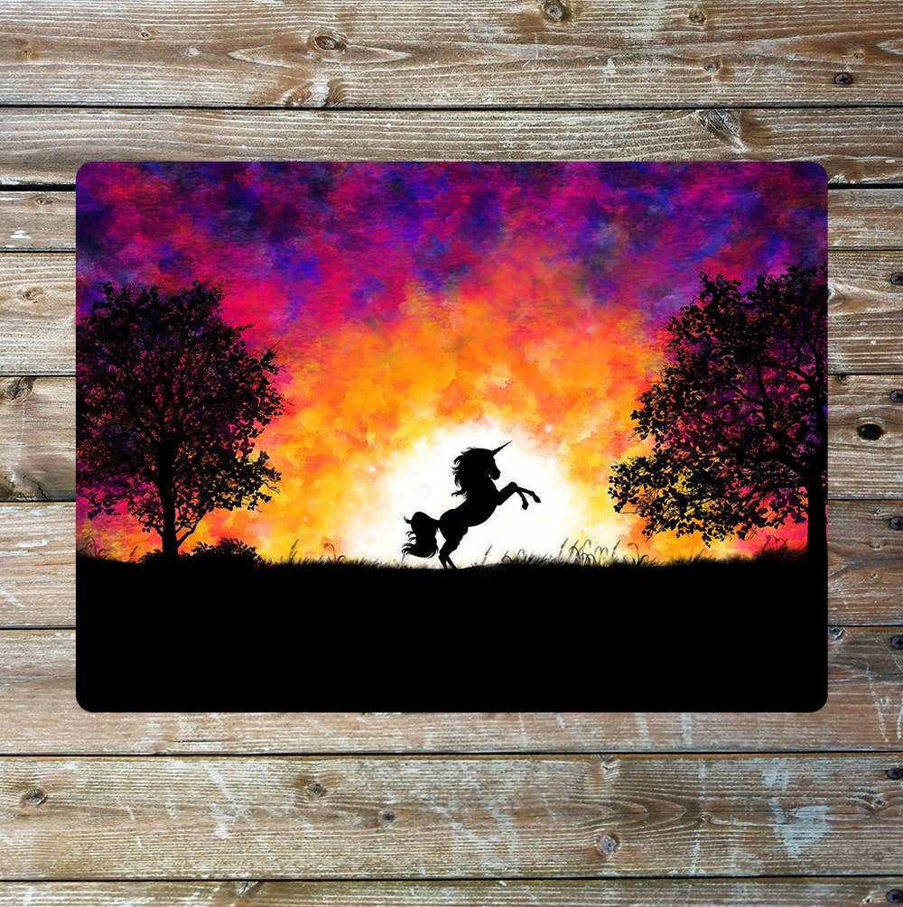 Unicorn Enchanted  Sunset Art  | Metal Sign Plaque