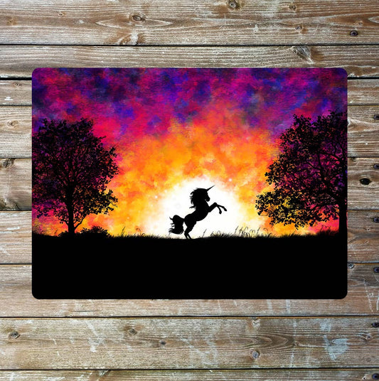 Unicorn Enchanted  Sunset Art  | Metal Sign Plaque