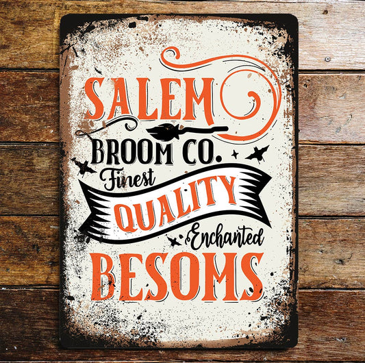 Halloween quality brooms | Metal Wall Sign Plaque