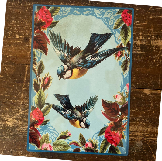 Blue Birds Collage | Metal Humour Wall Sign