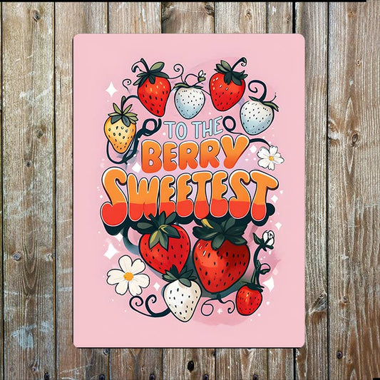 To The Berry Very Sweetest Strawberry Metal Sign Plaque