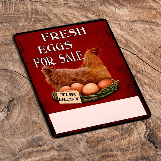 Fresh Eggs For Sale Chicken | Metal Travel Wall Sign