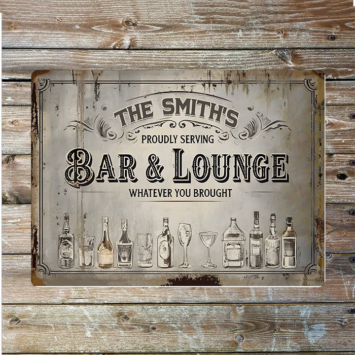 Bar & Lounge Name Custom Personalised | Metal Sign