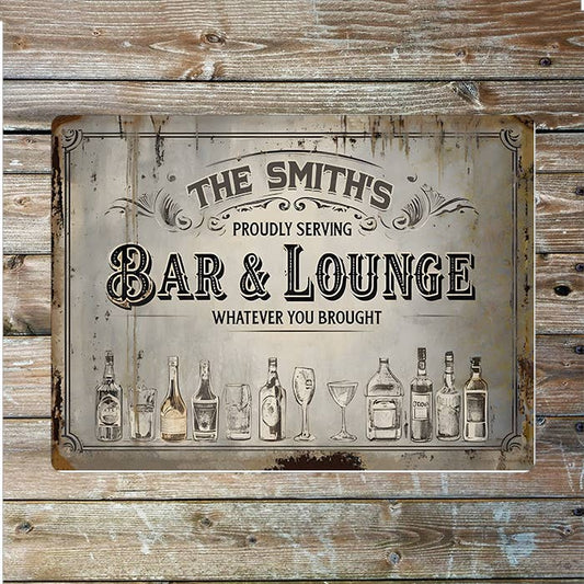 Bar & Lounge Name Custom Personalised | Metal Sign