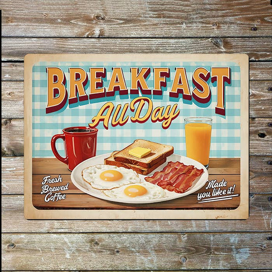English All Day Breakfast | Retro | Metal Sign Plaque