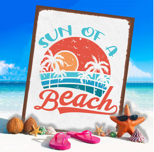 Sun Of A Beach Sea Metal Wall Sign Plaque
