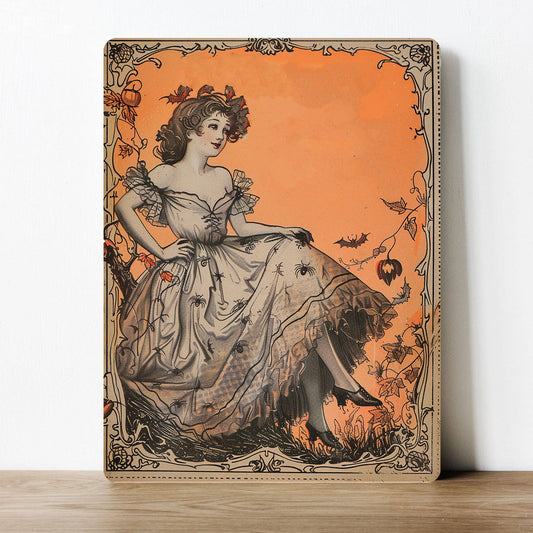 Woman dress Vintage Halloween | Metal Sign Plaque