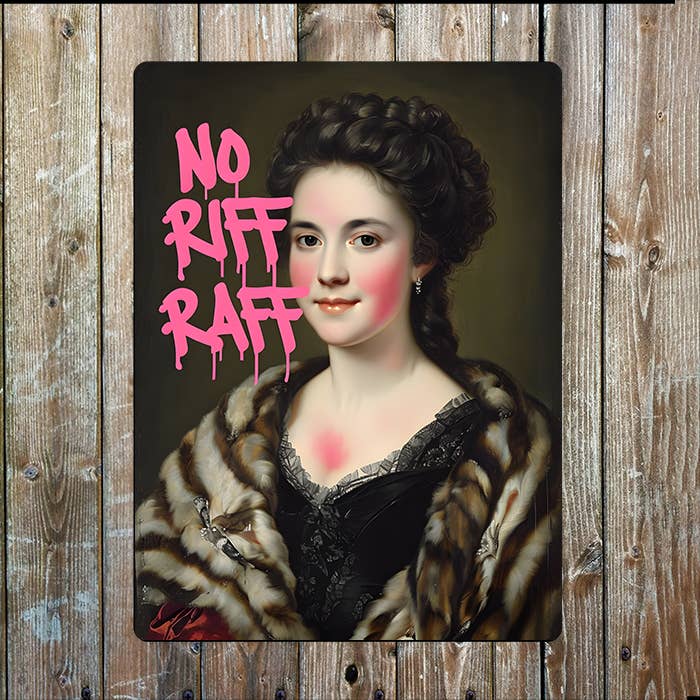 No Riff Raff Pink Graffiti Painting | Metal Sign Plaque