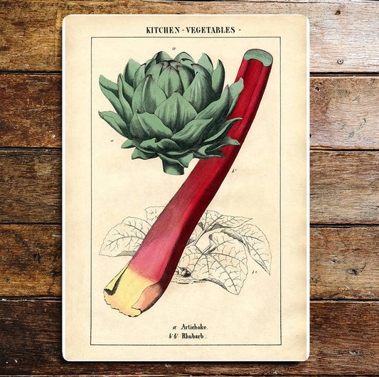 Vegetables Rhubarb Artichoke Kitchen | Metal Sign Plaque