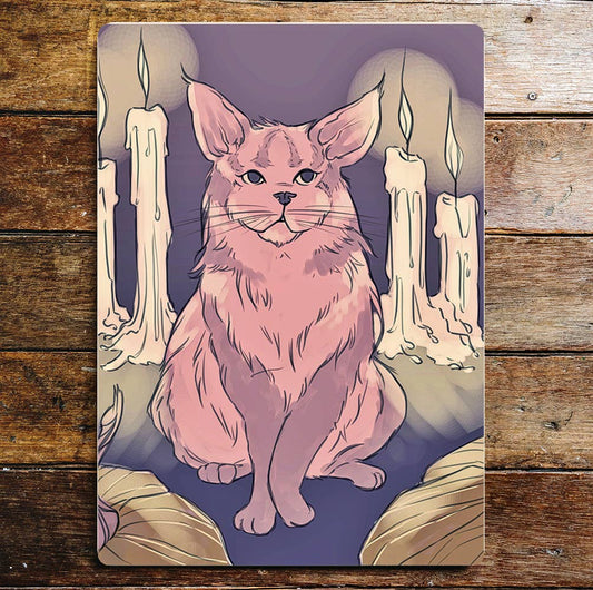 Halloween Witch Cat Art | Metal sign Plaque
