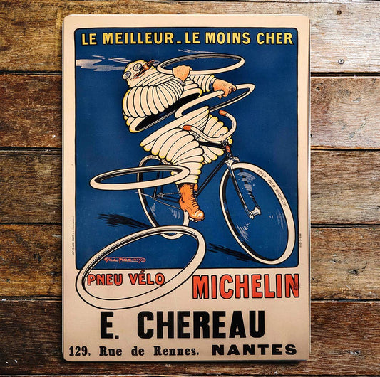 Michelin Man On Bike | Metal Wall Sign Plaque