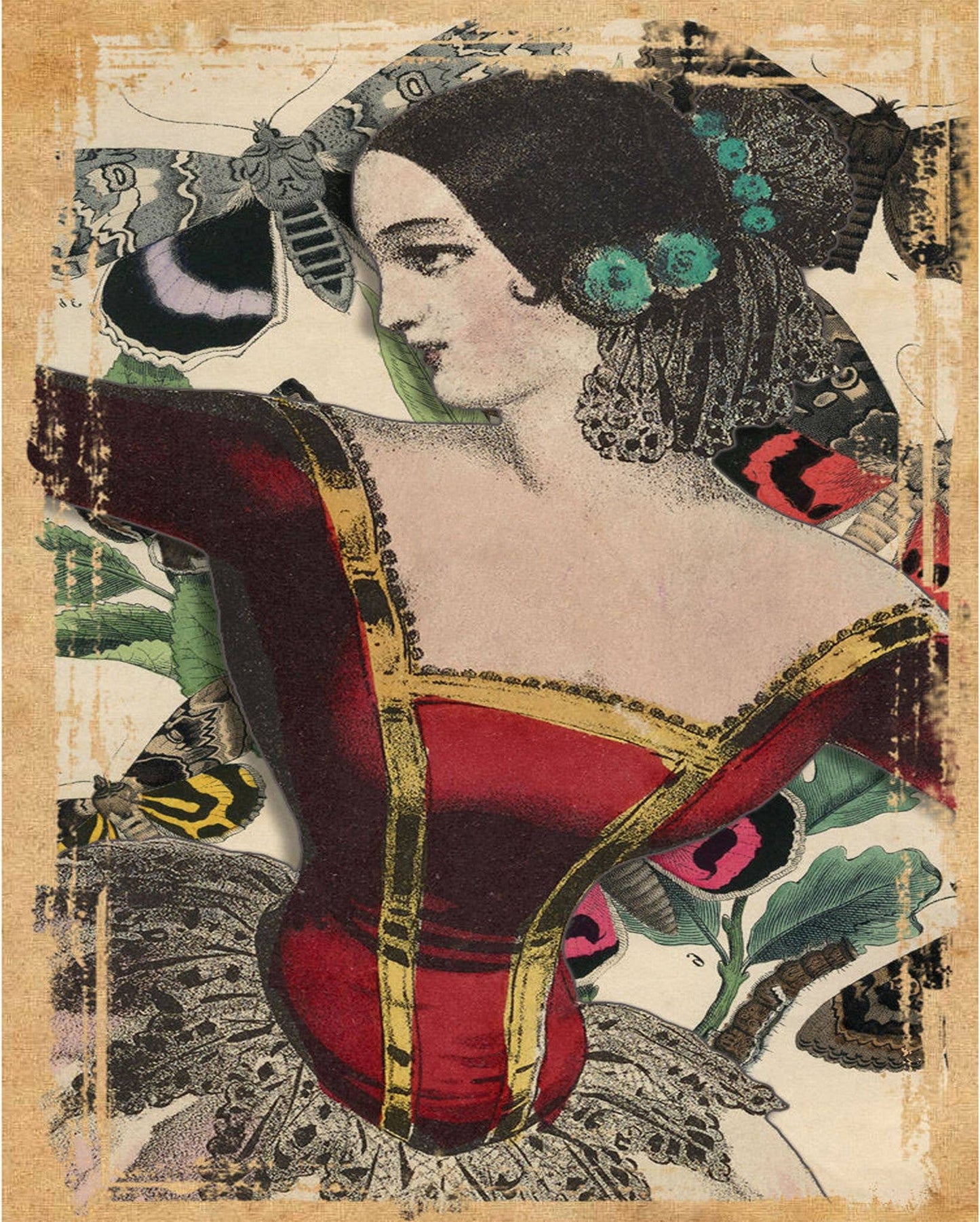 Gyspy Dancer Red Dress | Metal Humour Wall Sign