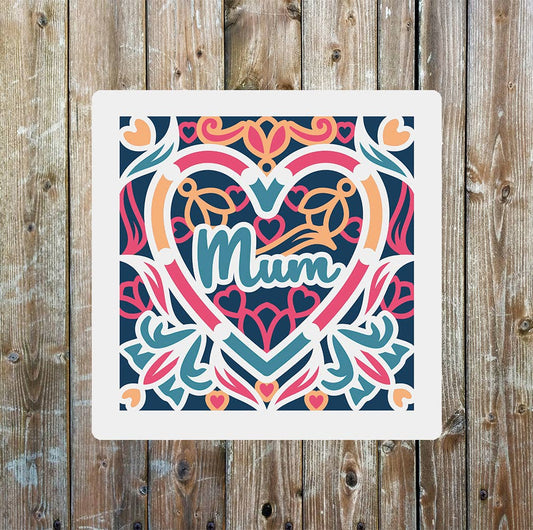 Floral Mum mothers day | Metal Sign Plaque Square