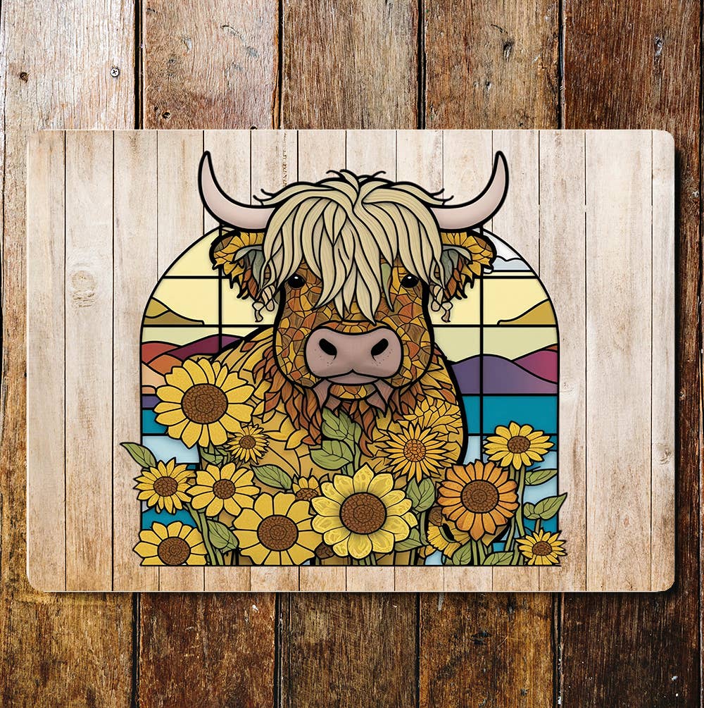 Highland cow art | Metal Sign Plaque
