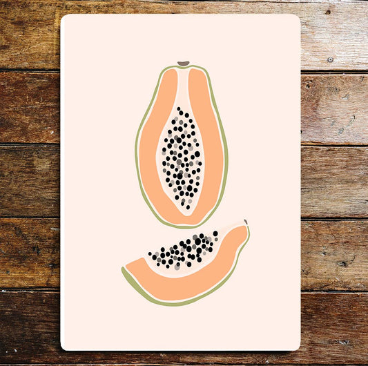 Papaya Fruit Kitchen Metal Wall Sign