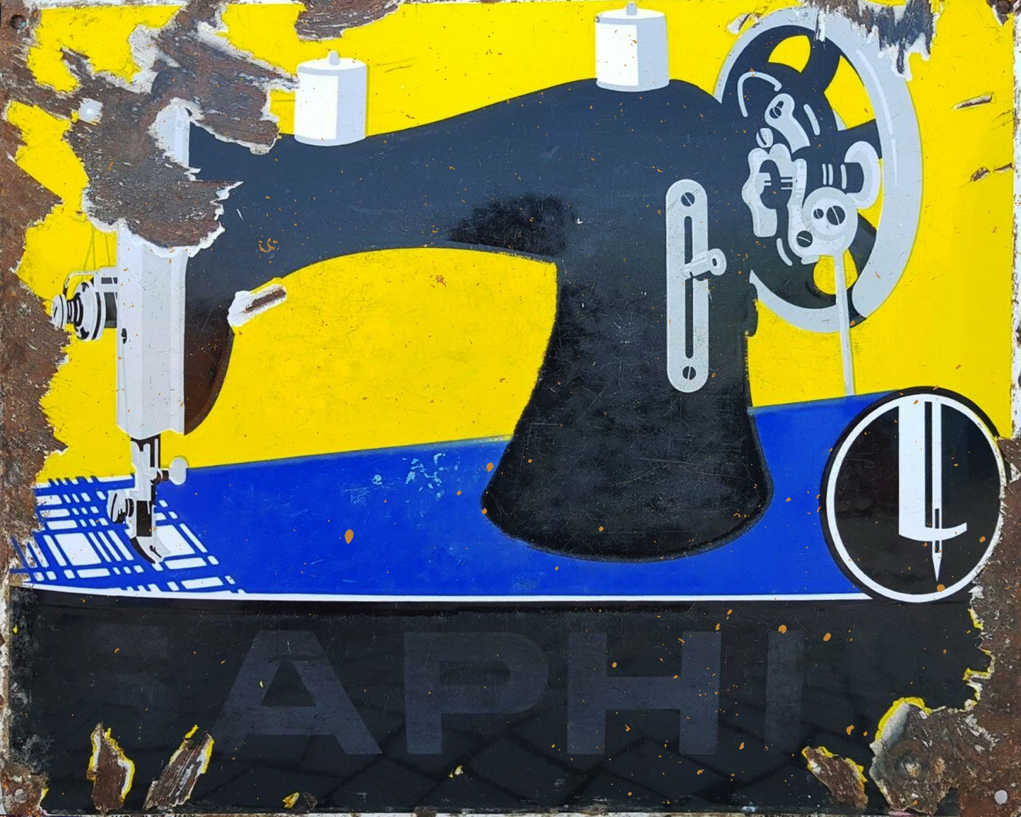 Saphi Sewing Machine Metal Sign Plaque