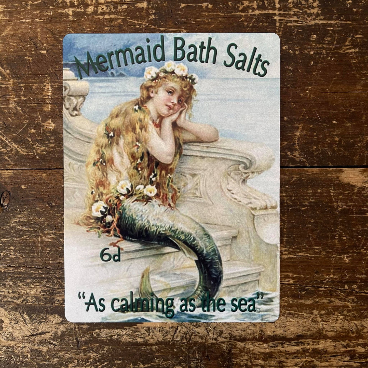 Mermaid Bath Salts As Calming as the sea | Metal Sign