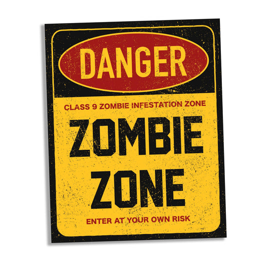 Zombie Zone Danger | Metal Sign Plaque