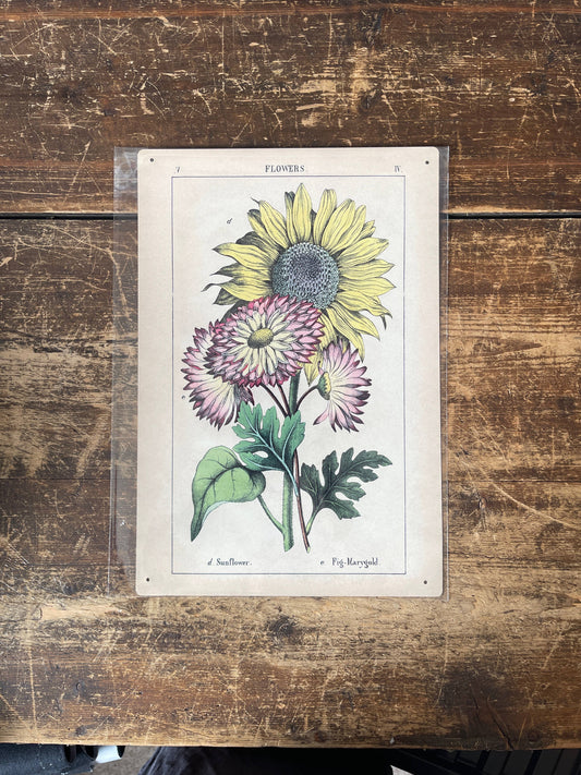 Sunflowers Flowers Metal Floral Wall Sign