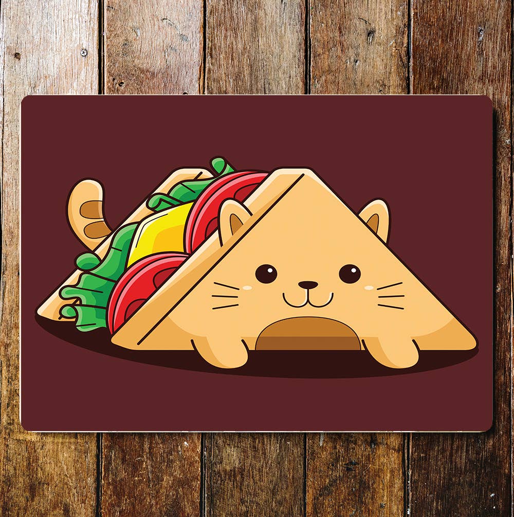 Cat Sandwich Food Animals Kitchen | Metal Wall Sign