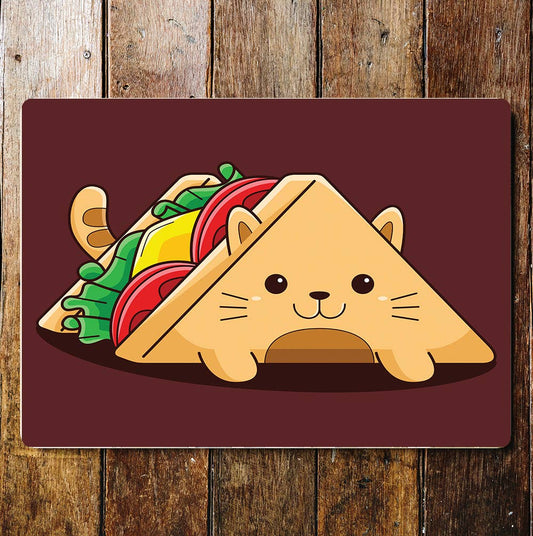 Cat Sandwich Food Animals Kitchen | Metal Wall Sign