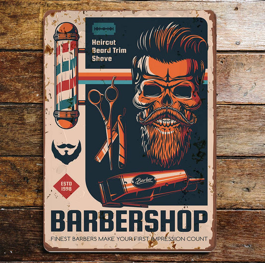barbershop haircut | Metal Wall Sign