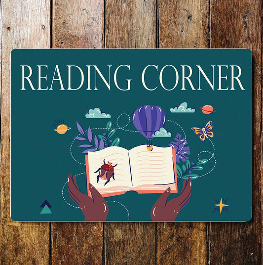 Reading Corner Book Halloween Metal Wall Sign Plaque
