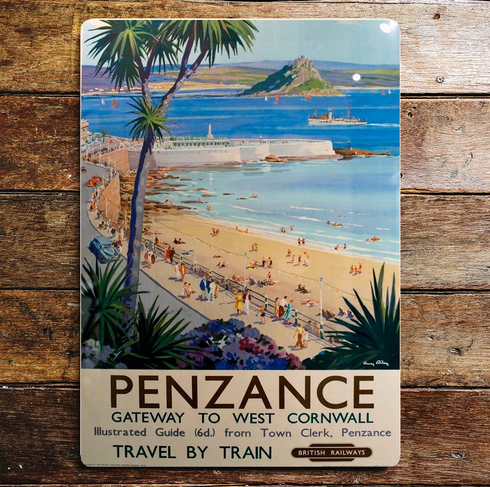 Penzance British Railways Metal Travel Wall Sign
