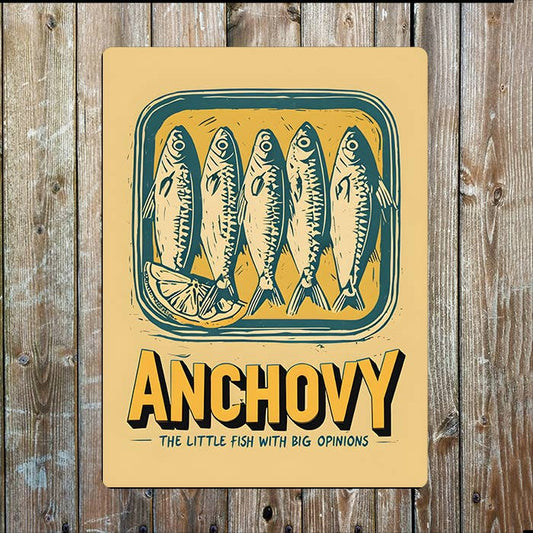 Anchovy Tin Little Fish With Big Options | Metal Sign Plaque