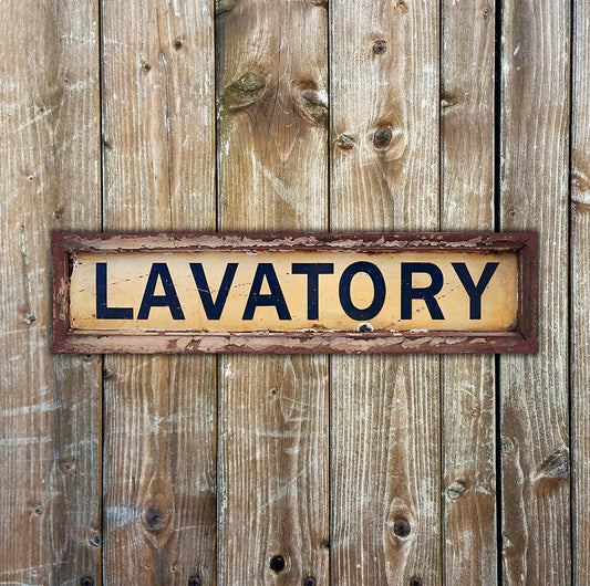 Lavatory Metal Long Sign Plaque