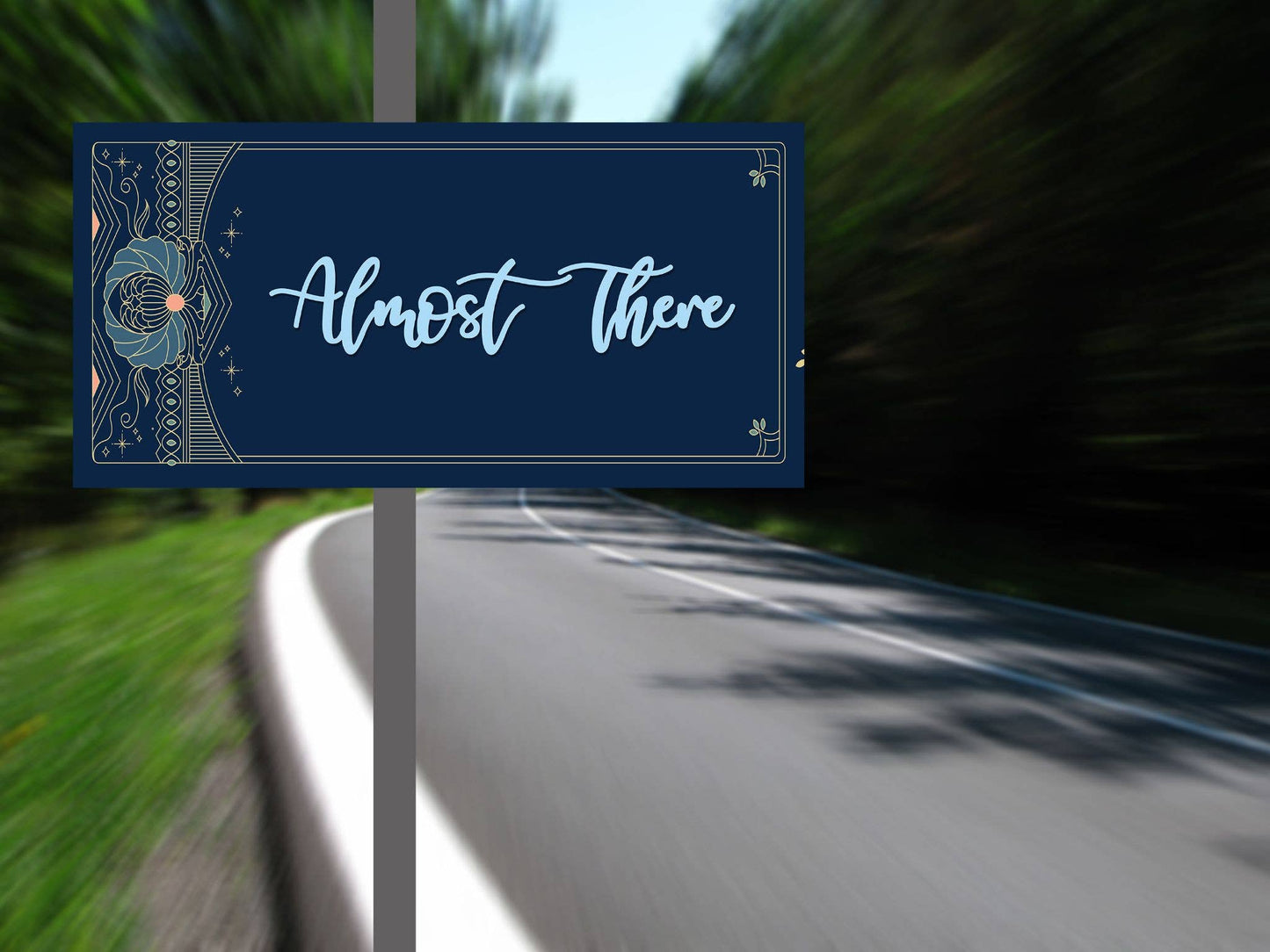 Wedding Direction Near Almost There Art Deco | Metal Sign