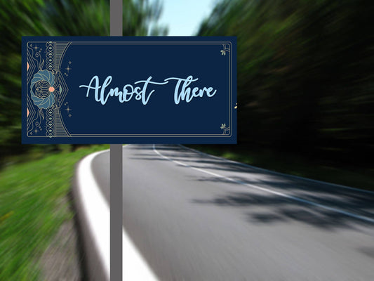 Wedding Direction Near Almost There Art Deco | Metal Sign