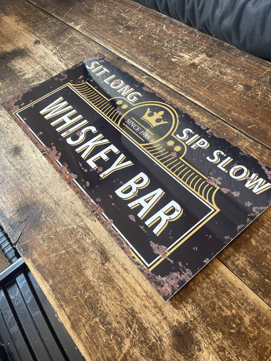 Whiskey Sign, Whiskey Bar Sign | Metal Vintage Sign Kitchen