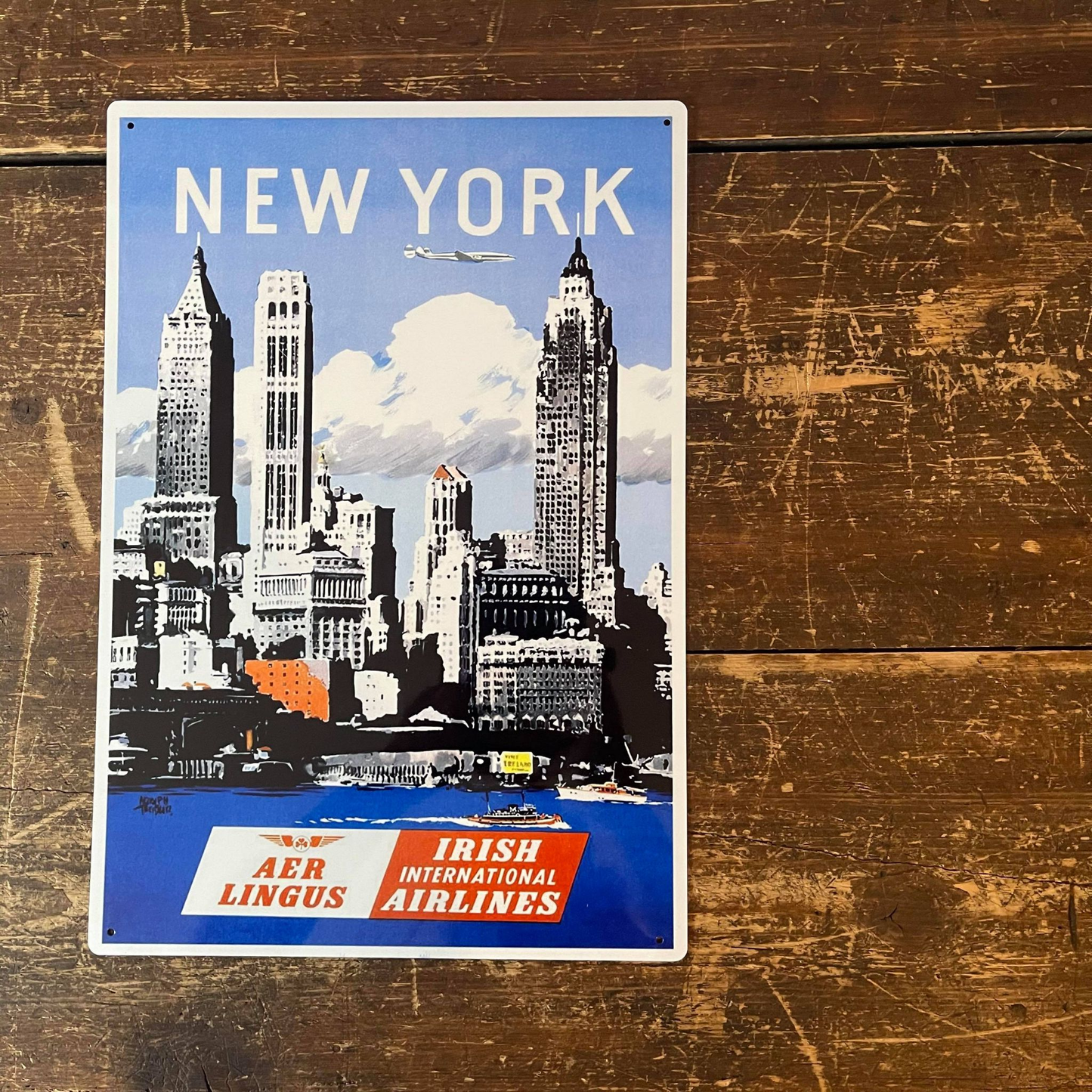 New York | Metal Travel Wall Sign