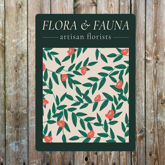 Flora Artisan Flower design | Metal Wall Sign Plaque