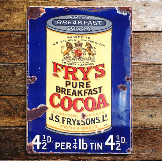 Fry's Pure Breakfast Cocoa Vintage | Metal Sign Plaque