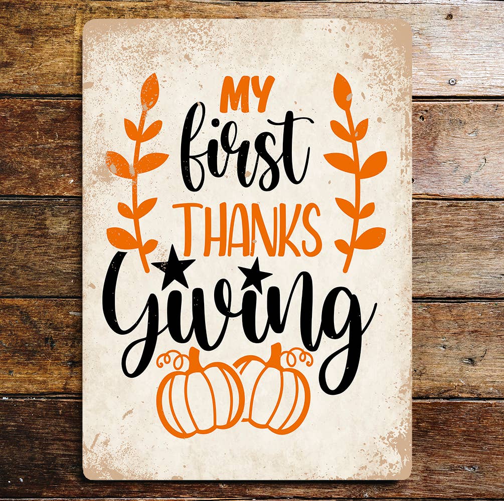 Halloween my first thanksgiving | Metal Wall Sign Plaque