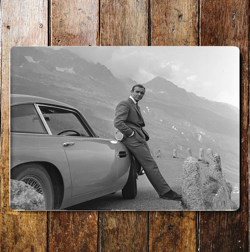 Sean Connery 007 Landscape Car Metal Wall Sign