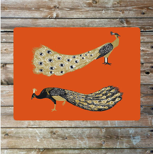 Black And Gold Peacocks | Metal Sign Plaque