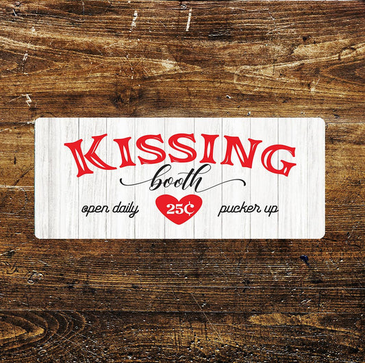 Kissing both funny joke lifestyle art | Metal Sign