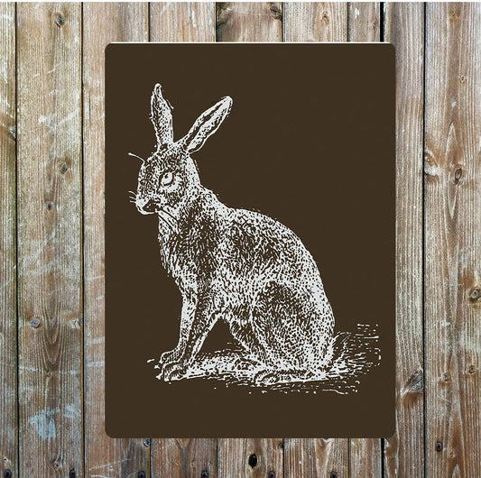 Hare black and white art | Metal Sign Plaque