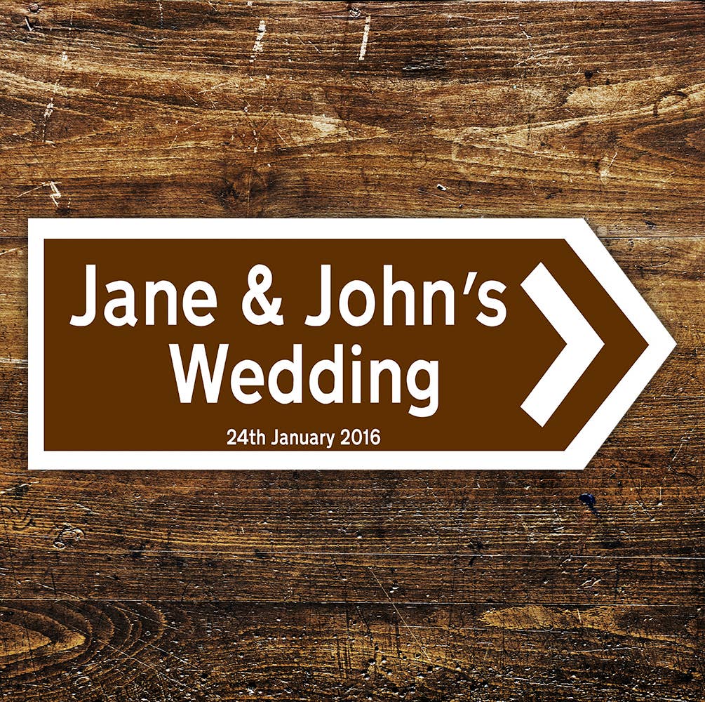 Wedding Direction Personalized Road Notice | Metal Sign