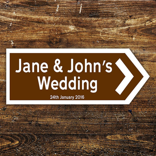 Wedding Direction Personalized Road Notice | Metal Sign