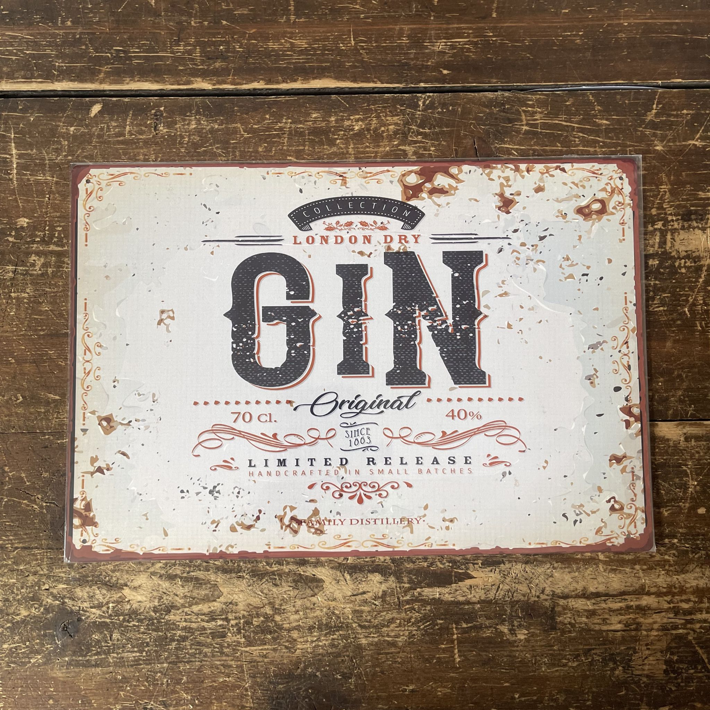 London Dry Gin Bar Tin Sign | Metal Sign Plaque