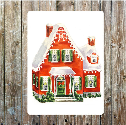 Christmas Snow House | Metal Sign Plaque