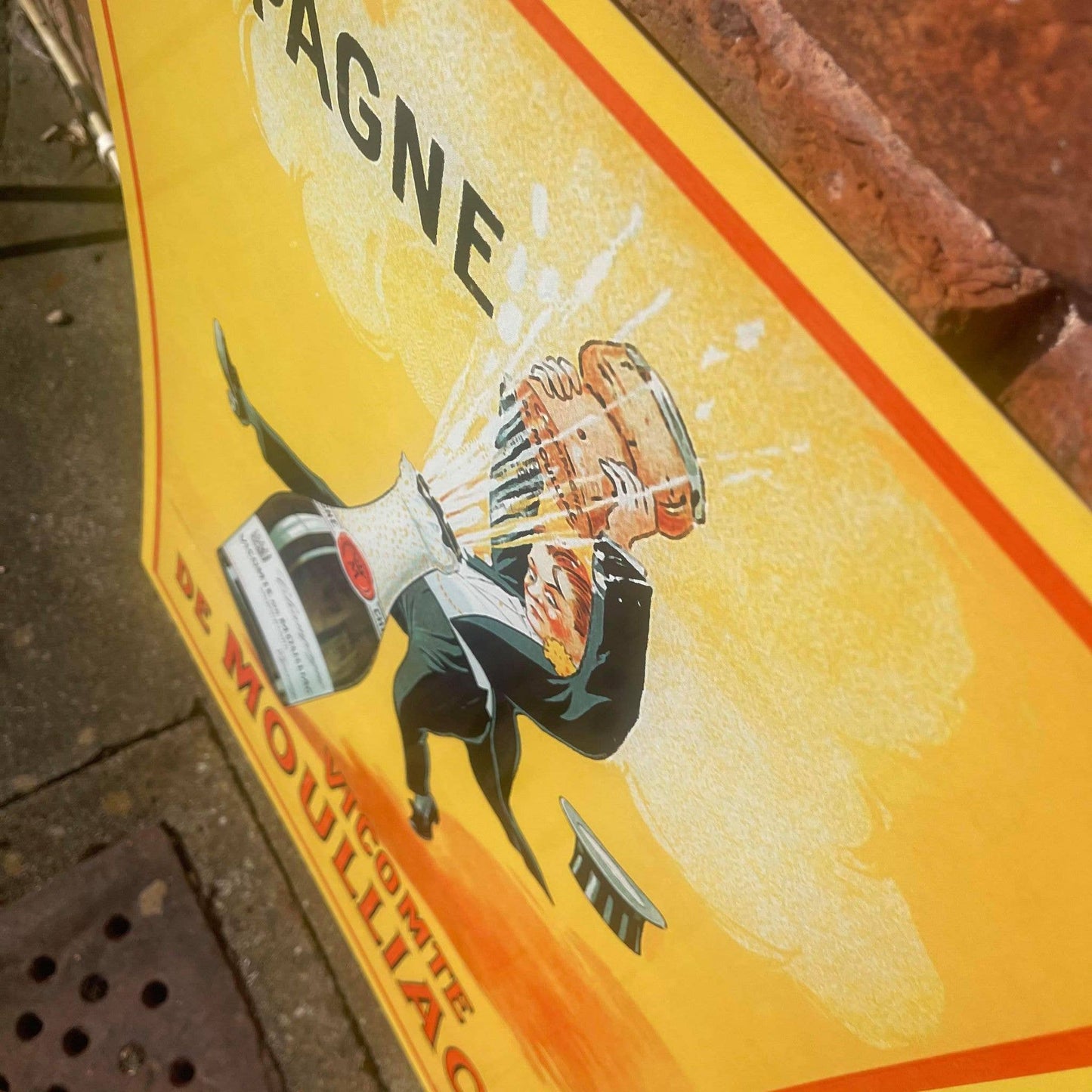 French Champagne Vicomte De Moulliac | Metal Sign Plaque