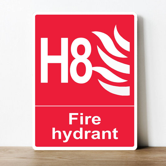 Fire Hydrant Signage H8 | Metal Sign Plaque