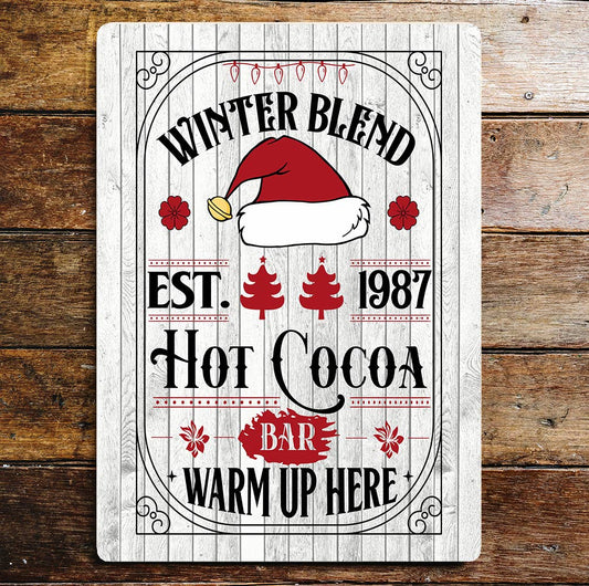 Christmas Cocoa Kitchen Art | Metal Sign Plaque