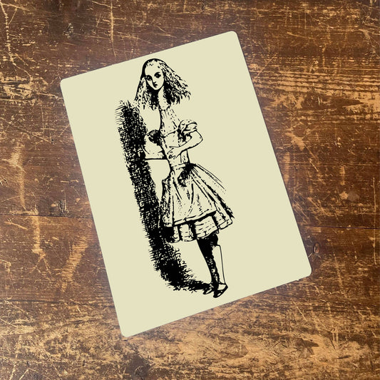Alice in wonderland Alice Growing book | Metal Sign