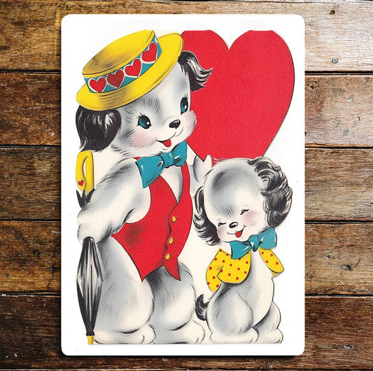 Cute Dogs Love Heart Valentine | Metal Sign Plaque